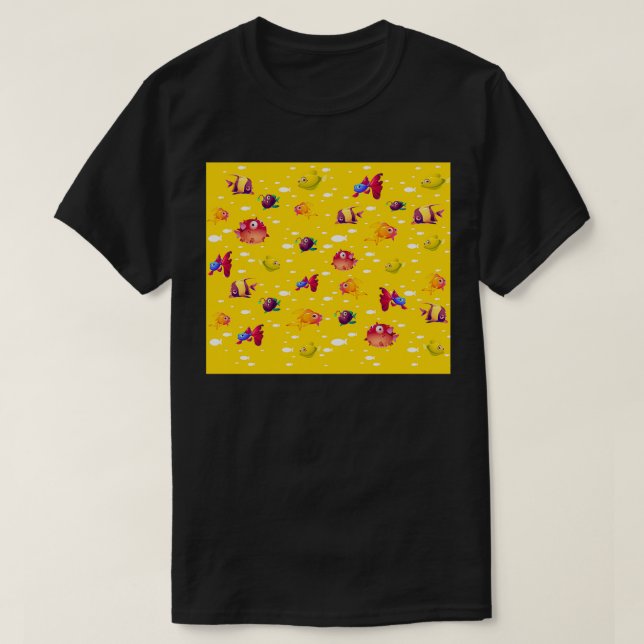 Camiseta papel de parede de peixe bonito (Frente do Design)