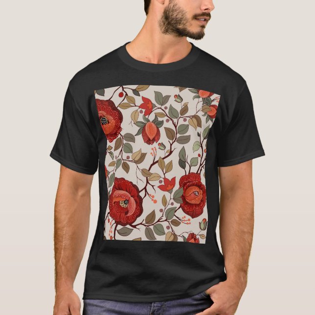 Camiseta Papel de parede flexível vibrante: Padrões desenha (Frente)
