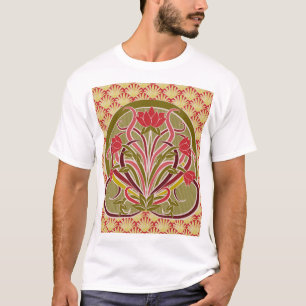 Camiseta Papel de parede floral Art Nouveau.