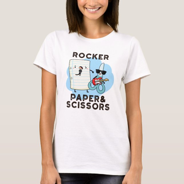Camiseta Papel De Rocker E Tesoura Engraçados Jogo (Frente)