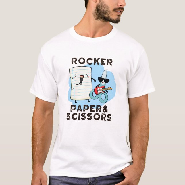 Camiseta Papel De Rocker E Tesoura Engraçados Jogo (Frente)