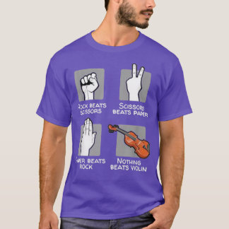 Camiseta Papel De Tesoura Rock Nada Bate Violino
