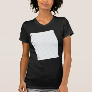 Camiseta papel do caderno