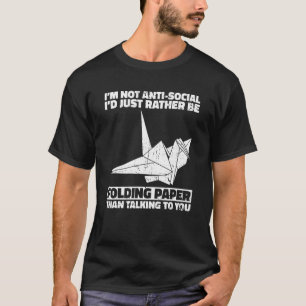 Camiseta Papel dobrado originami para uma grua de papel