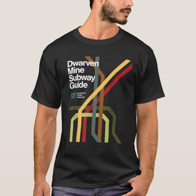 Camiseta Papel engraçado do Guia de Metrô das Minas Anãs (Frente)