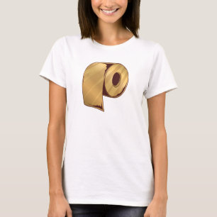 Camiseta Papel higiênico Dourado