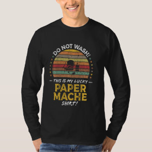 Camiseta Papel Mache Lover Engraçado Citação Gráfica Longa
