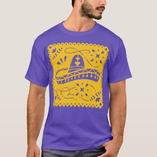 Camiseta Papel Picado Colorido Banner com Sombrero