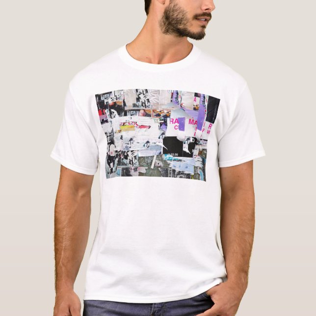 Camiseta Papel rasgado estilo de Banksy da parede dos (Frente)