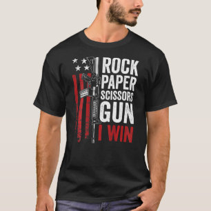 Camiseta Papel Rock Tesoura Piada de Arma