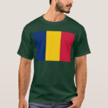 Camiseta papelão<br><div class="desc">Bandeira do Chade. A bandeira nacional da República do Chade (francesa: Drapeau du Tchad, árabe: ع ل ت ش ا م ‎د) é um tricolor vertical constituído (da esquerda para a direita) por um campo azul, amarelo e vermelho. Azul foi substituído por verde para evitar confusão com Mali. O azul...</div>