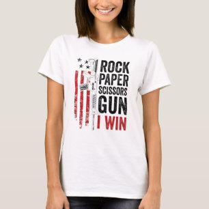 Camiseta Paper Rock Scissors Gun 2a Pro Gun Piada