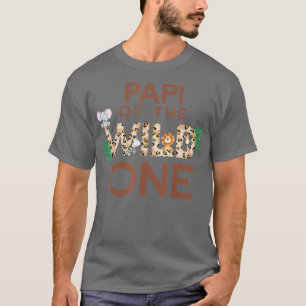Camiseta Papi do primeiro aniversario Safari Selvagem Um An
