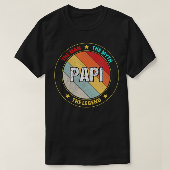 Camiseta Papi O Homem O Mito A Lenda (Frente do Design)