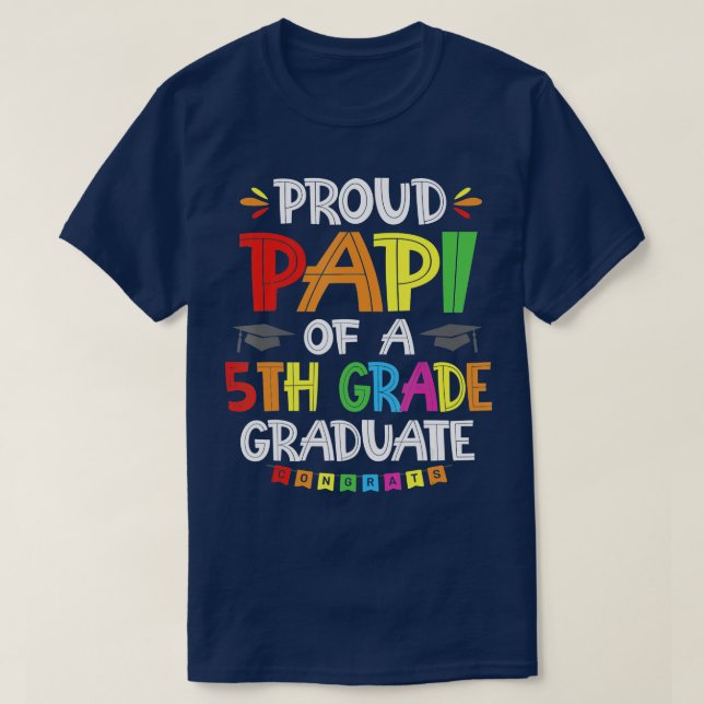 Camiseta Papi Orgulhoso De Graduação De Formando Grau 5 (Frente do Design)