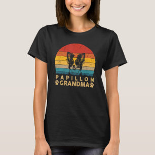 Camiseta Papillon Avó Vintage Dog Dons Para Mulheres