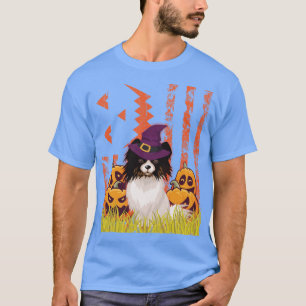 Camiseta Papillon Bruxa Cachorra Dançando Em Torno De Pumpk