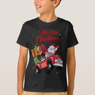 Camiseta Papillon Com Papai Noel No Cachorro Vermelho