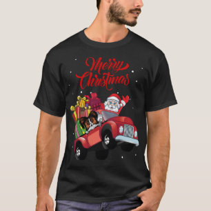 Camiseta Papillon Com Papai Noel No Cachorro Vermelho