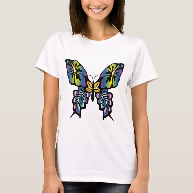Camiseta Papillon Damas design de Borboleta. (Frente)