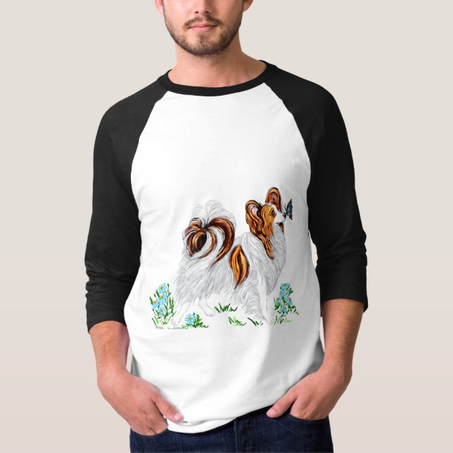 Camiseta Papillon Dog & Butterfly Olho para Olho (Frente)