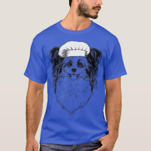 Camiseta Papillon Dog Cook Chef Engraçado Cozinhar