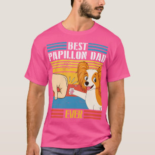 Camiseta Papillon Dog E Pai Mão Para Mão De Melhor Papillon