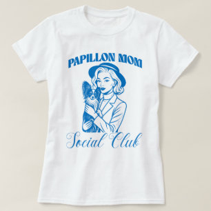 Camiseta Papillon Dog Mamãe Social Club Line Art for Women