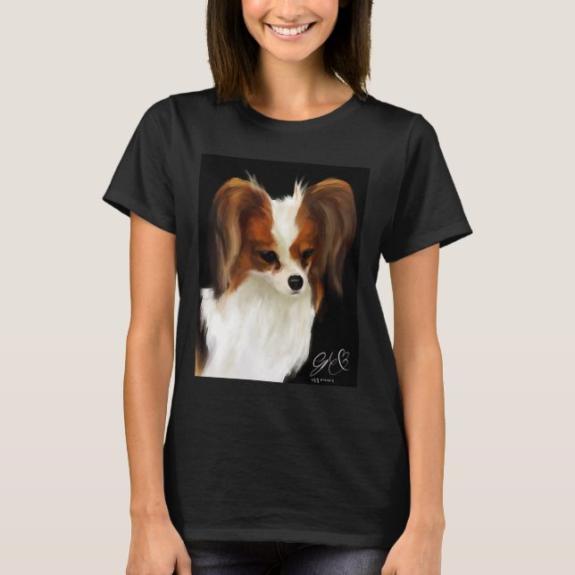 Camiseta Papillon Dog Painting Long (Frente)