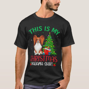 Camiseta Papillon Dog Ugly Xmas Festa Este É O Meu Natal