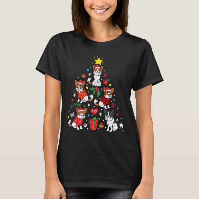 Camiseta Papillon Enfeites de natal Tree (Frente)