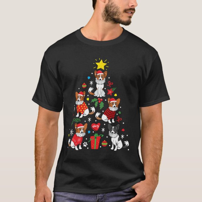 Camiseta Papillon Enfeites de natal Tree (Frente)