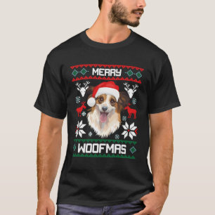 Camiseta Papillon Feliz Woofmas Presente para o Natal Dog X