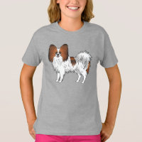 Papillon Sable Vermelho Feliz e Fofo Desenho Anima