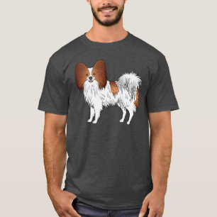 Camiseta Papillon Vermelho e Branco Desenho Animado Fofo de