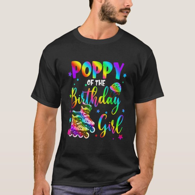 Camiseta Papo De Roller Girl Roller Skating Birthday Match (Frente)