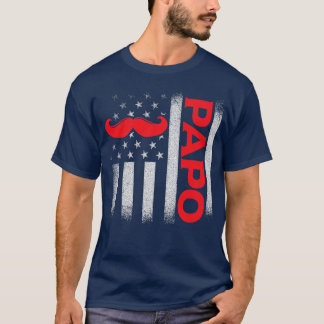 Camiseta Papo Grandpa US Flag Grandfather Fathers Day