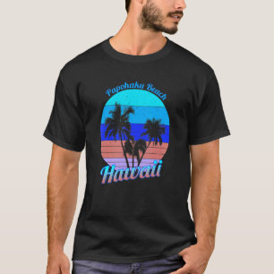 Camiseta Papohaku Beach Hawaii Retro Tropical Palm Trees Va