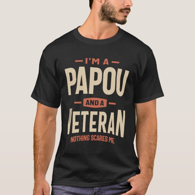 Camiseta Papou sem rosto - Veterano e Orgulhoso (Frente)