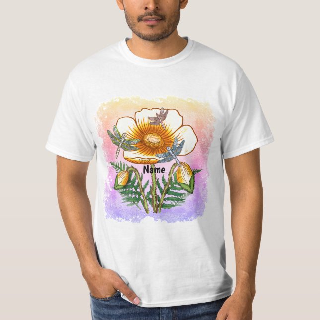 Camiseta Papoula Amarela Libélula (Frente)