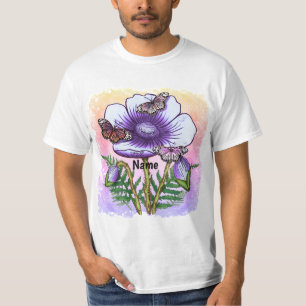 Camiseta Papoula roxa Borboleta