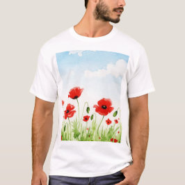Camiseta Papoulas vermelhas