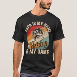 Camiseta Pappas meu nome pescando o jogo masculina t-shirt