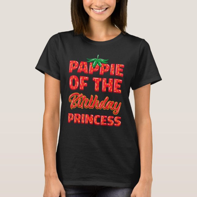 Camiseta Pappie Da Família Birthday Princess Strawberry (Frente)