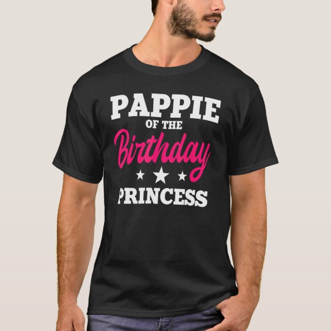Camiseta Pappie Do Aniversário, Princesa, Bday Celebra (Frente)