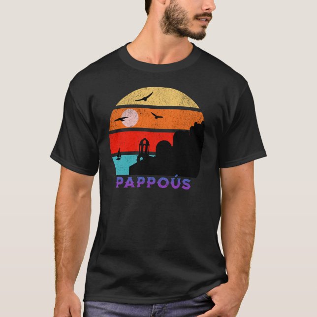 Camiseta Pappoús Retro Sunset Ocean Avô (Frente)