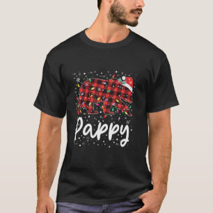 Camiseta Pappy Bear Red Xadrez Natal Pajama Merry Xmas F