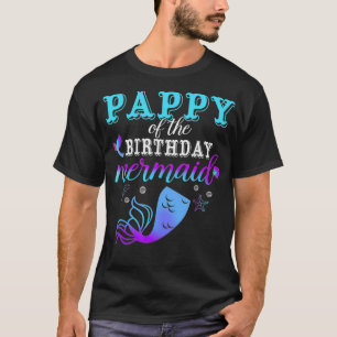 Camiseta Pappy Da Família De Sereias De Aniversário _3