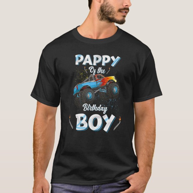 Camiseta Pappy Do Birthday Boy Monster Truck Bday Men G (Frente)