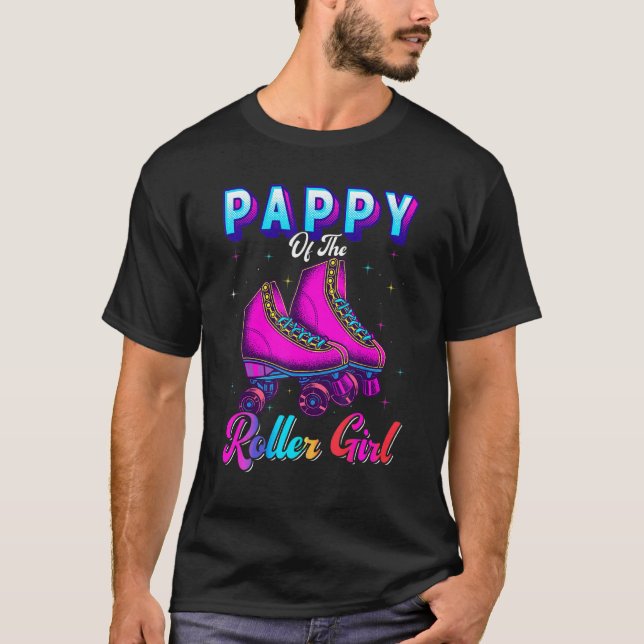 Camiseta Pappy Do Roller Girl Roller Skating Birthday P (Frente)